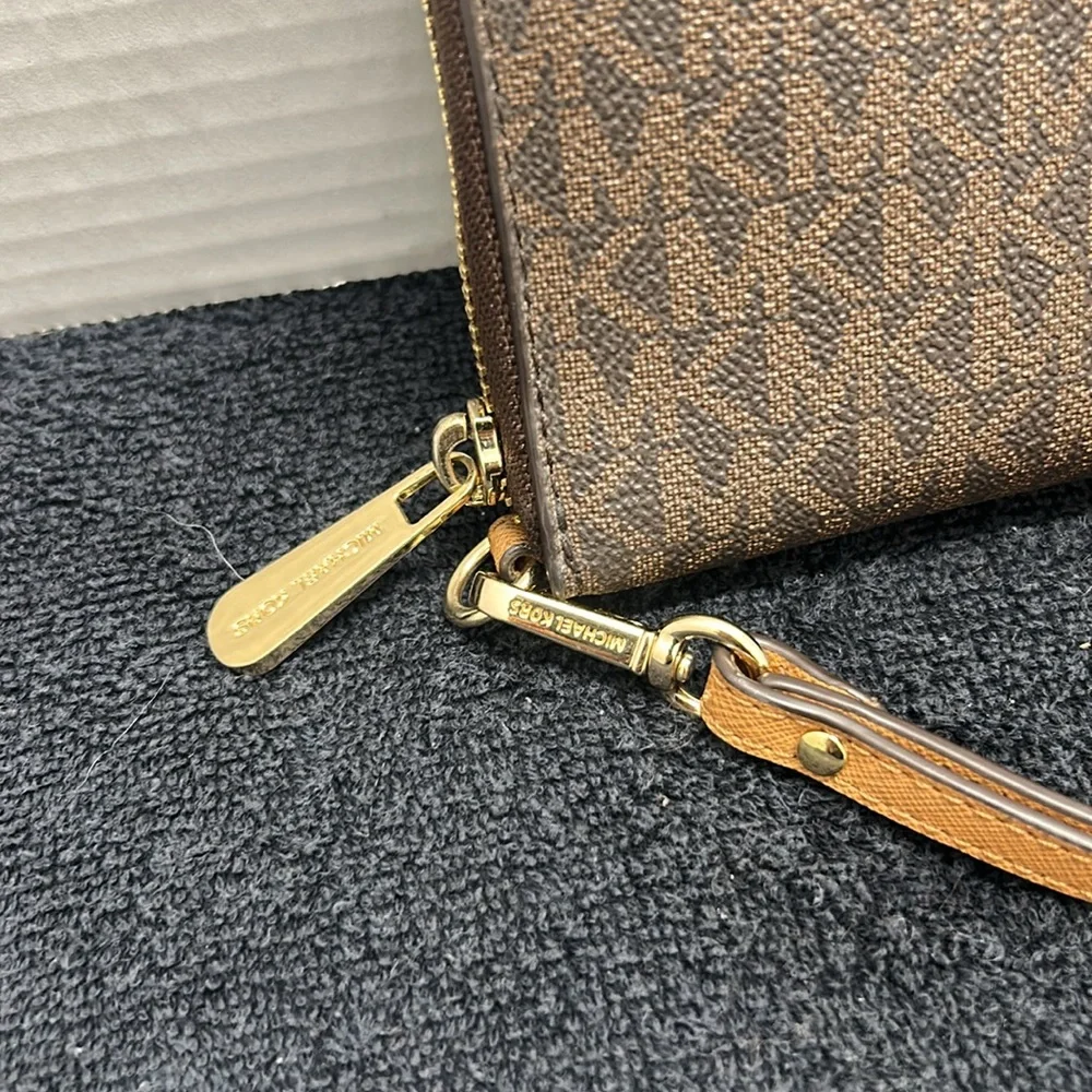 Michael Kors Brown Logo Wristlet - Picture 2 of 8